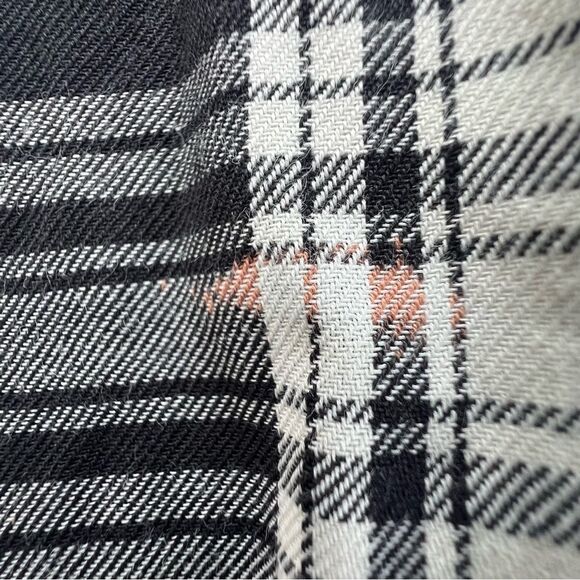 Lauren Ralph Lauren Cotton Black White Plaid Western Button Blouse Flaw SZ L - Picture 14 of 14